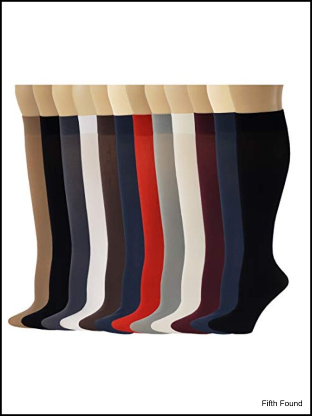 12 Pairs Opaque Trouser Knee High Socks Nylon Spandex Comfort Band 9-11